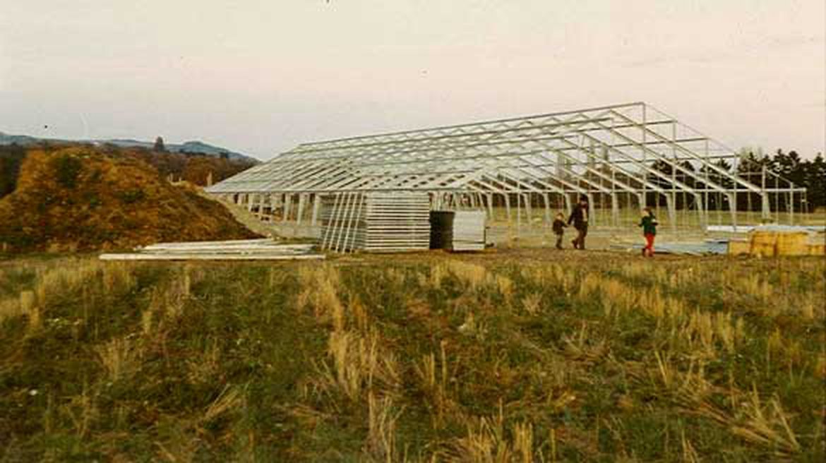 Construction de l'établissement horticole Schilliger en 1968