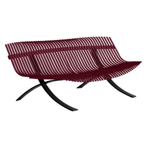 Fermob Charivari Banc Charivari pieds Réglisse Rouge lie de vin L 246 x l 90 x H83cm