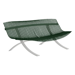 Fermob Charivari Banc Charivari pieds Réglisse Vert sapin L 246 x l 90 x H83cm