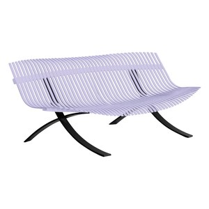 Fermob Charivari Banc Charivari pieds Réglisse Violet lilas L 246 x l 90 x H83cm