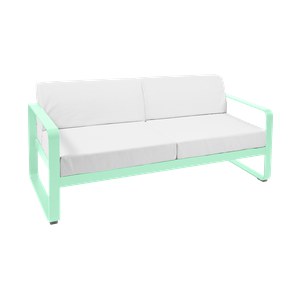 Fermob Bellevie Canapé Bellevie 2 places avec Coussin Blanc grisé inclus Vert menthe à l'eau L 160xl 75xH56cm