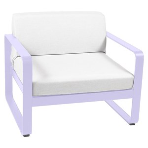 Fermob Bellevie Fauteuil club Bellevie avec Coussin Blanc grisé inclus Violet lilas L 85xl 75xH56cm