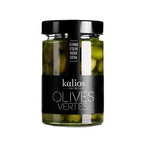 Kalios  Olives vertes Chalkidiki à l'huile d'olive vierge extra, 310gr  310gr