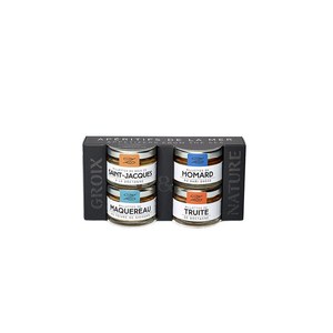 Groix et Nature  Coffret Rillettes 4x30g (St jacques / Homard / Truite / Maquereau au Poivre)  120g