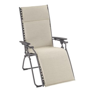 Lafuma Mobilier PRIVILEGE Fauteuil relax Evolution Hedona Blanc argent 114x85x69cm