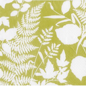 Caspari  Serviette Lunch Modern fern Jaune citron 33x33cm