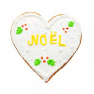 Carlota's  Sablé Déco Noël White Heart  8x8cm