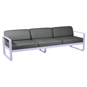 Fermob Bellevie Canapé Bellevie 3 places avec Coussin Gris Graphite inclus Violet lilas L 235x l 75x H56cm