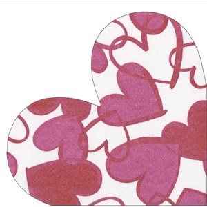 Caspari  Serviette DC, Painted hearts  