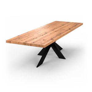 Bodahl Roma avec piètement Denver Table ROMA bord droit avec pied denver  300x100x6cm