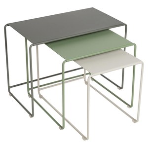 Fermob Oulala Trilogie de table basses gigognes Oulala Vert pistache L 55 x l 52 x H40cm