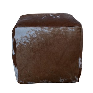 Schilliger Design  Pouf Cube en peau de vache Brun caramel 40x40x40cm