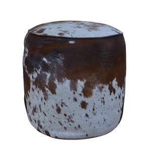 Schilliger Design  Pouf Rond en peau de vache Brun caramel 45x45x45cm