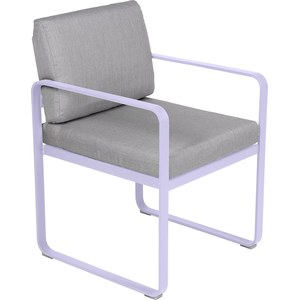 Fermob Luxembourg Fauteuil de repas Bellevie avec coussin Violet lilas L 57 x l 65 x H88cm