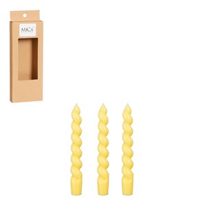 Schilliger Sélection  Chandelles Twist 3pcs Jaune poussin 2.4x18.5cm