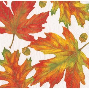 Caspari  Serviette Lunch Autumn hues Blanc 33x33cm