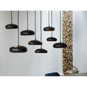 Frezoli Lighting  Suspension Pebble 8 Noir 140x40xHmax 300cm