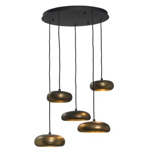 Frezoli Lighting  Suspension Pebble 5 Brun bronze 50xHmax 250cm