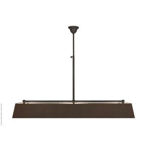 Frezoli Lighting  Plafonnier Vechia 3 avec abat-jour Noir 130x30xH95-135cm