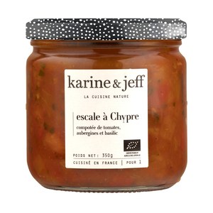 KARINE & JEFF  Escale à Chypre; compotées de tomates, aubergines et basilic  350gr