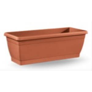 Veca  Jardiniere Roxanne Avec Plateau 40cm Terracotta Brun terre de Sienne 40x20x16cm