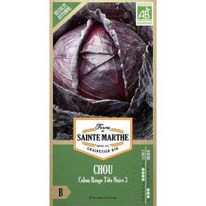 Ferme de Sainte Marthe  Chou Cabus Rouge Tête Noire 3  Environ 80 Graines