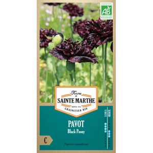 Ferme de Sainte Marthe  Pavot Black Peony  Environ 2000 Graines