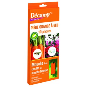 Décamp  Piege Plaque Glu Orange Contre Les Mouches De La Carotte et Les Mouches Blanches  10 PIEGES