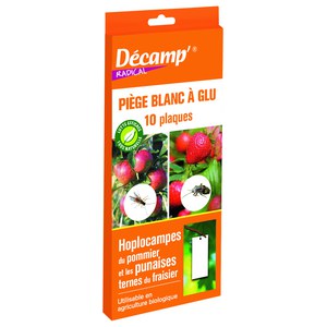 Décamp  Piege Plaque Glu Blanc  Contre Les Hoplocampes Du Pommier et Les Punaises Ternes Du Fraisier  10 PIEGES