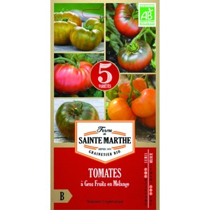 Ferme de Sainte Marthe  Tomates à Gros Fruits En Mélange  env 50 graines