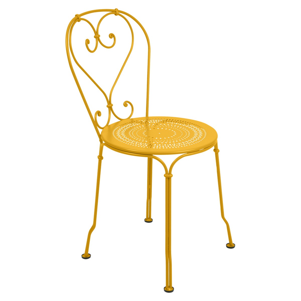 Fermob 1900 Chaise 1900 Jaune miel L 43.5 x l 43.5 x H85cm Diam : 40