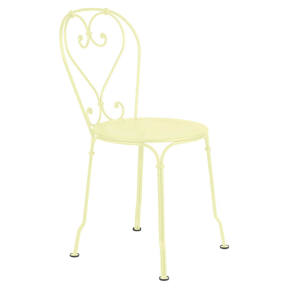 Fermob 1900 Chaise 1900 Jaune beurre frais L 43.5 x l 43.5 x H85cm Diam : 40