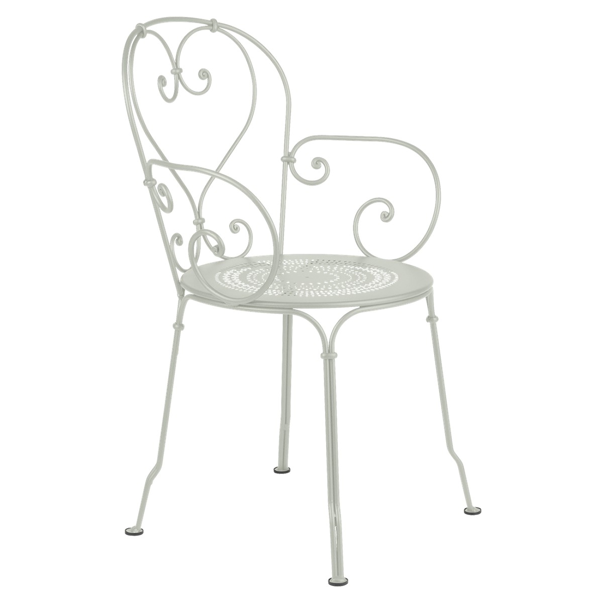 Fermob 1900 Fauteuil de repas 1900 Gris perle L 53 x l 53 x H90cm Diam : 45