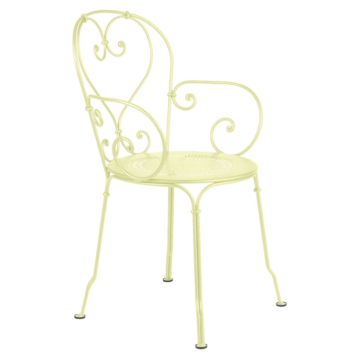 Fermob 1900 Fauteuil de repas 1900 Jaune beurre frais L 53 x l 53 x H90cm Diam : 45