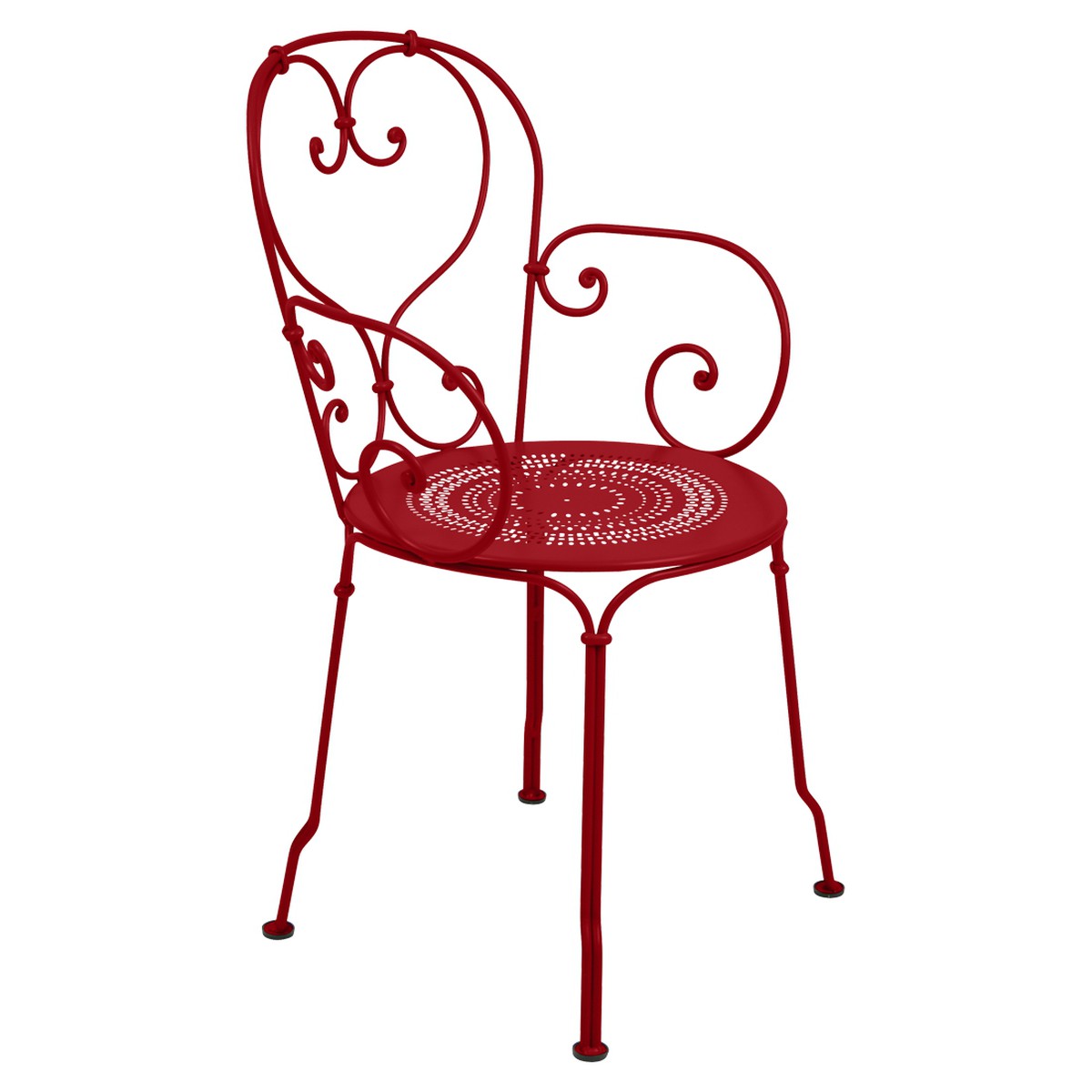 Fermob 1900 Fauteuil de repas 1900 Rouge cerise L 53 x l 53 x H90cm Diam : 45