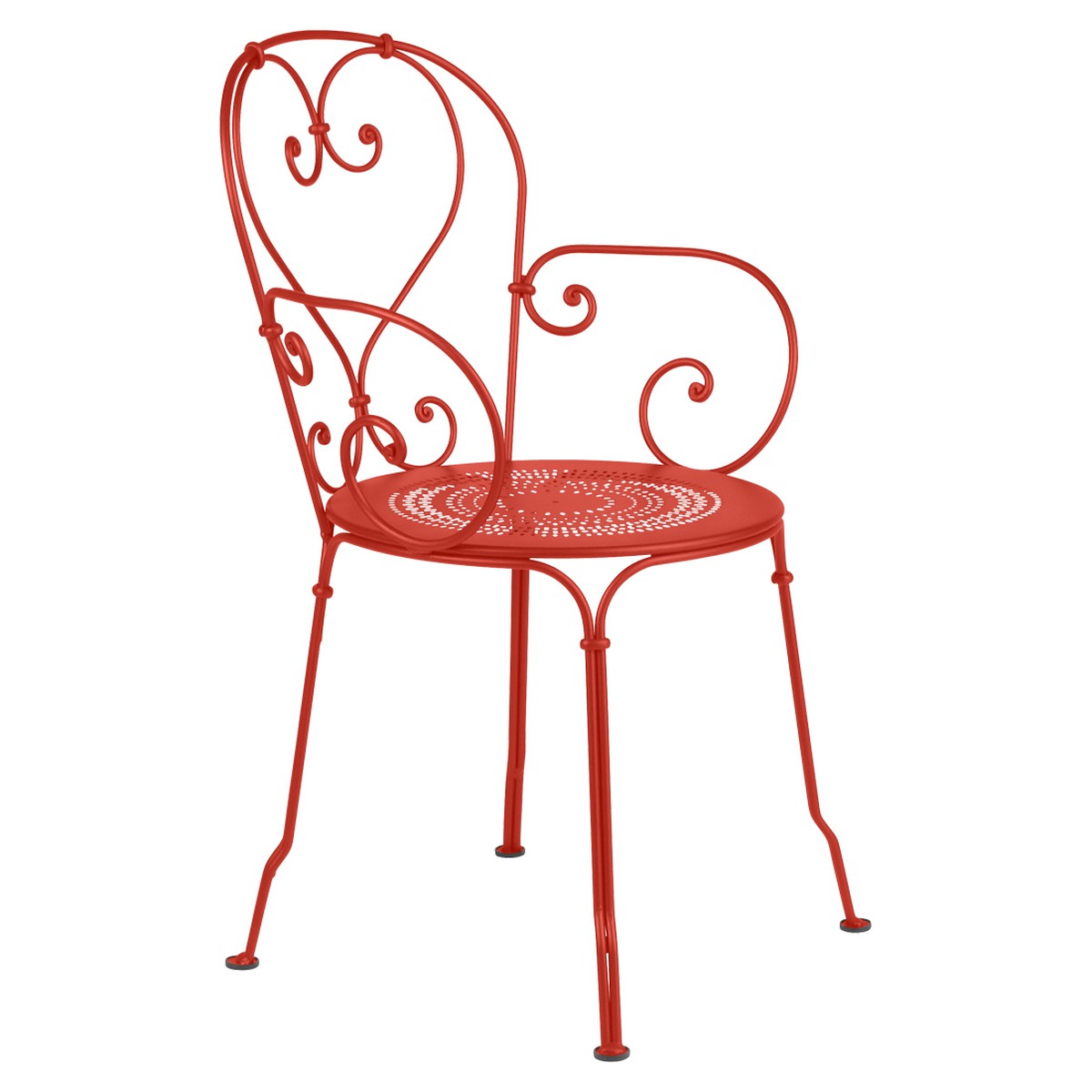 Fermob 1900 Fauteuil de repas 1900 Rouge saumon L 53 x l 53 x H90cm Diam : 45