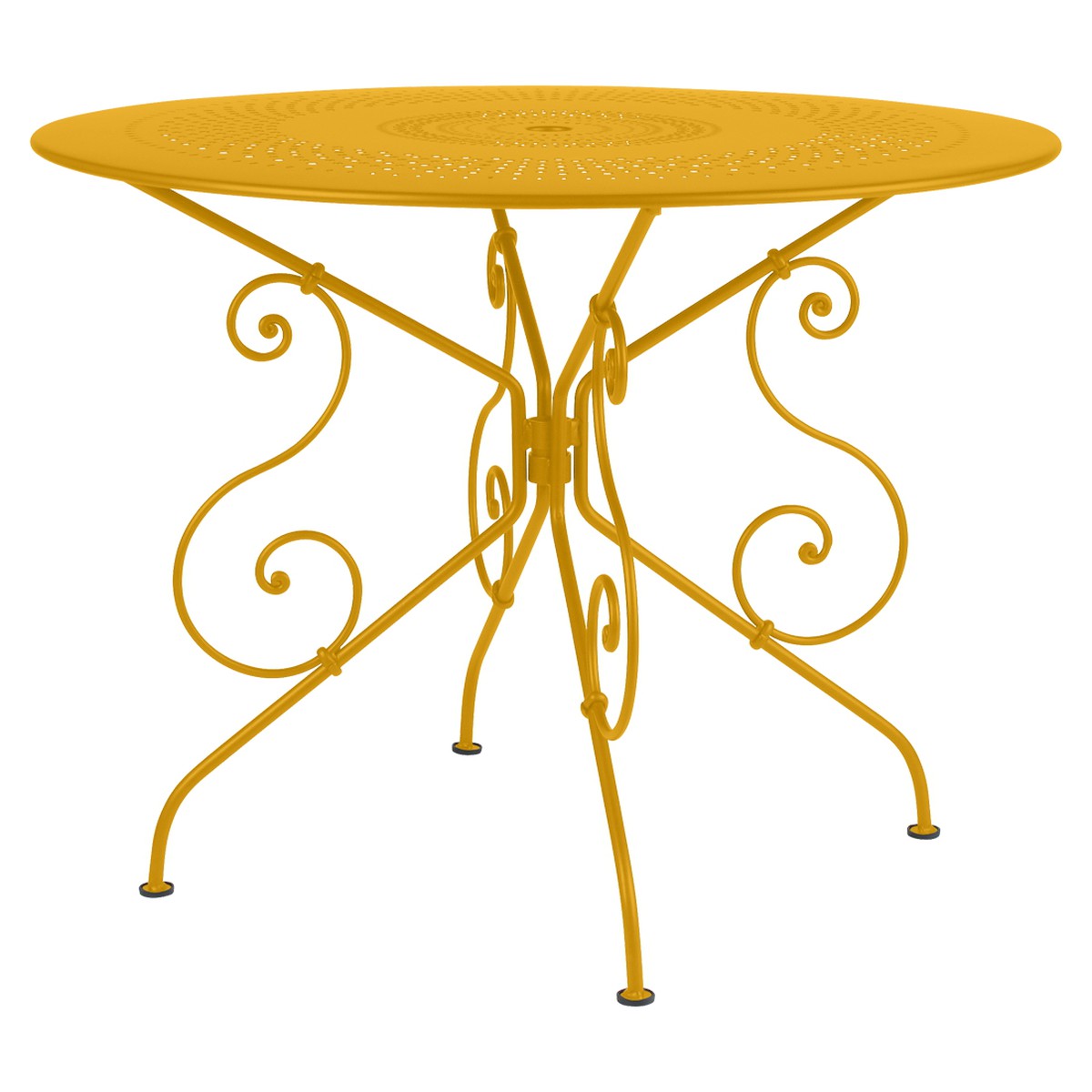 Fermob 1900 Table 1900 TP Jaune miel L 96 x l 96 x H74cm Diam : 96