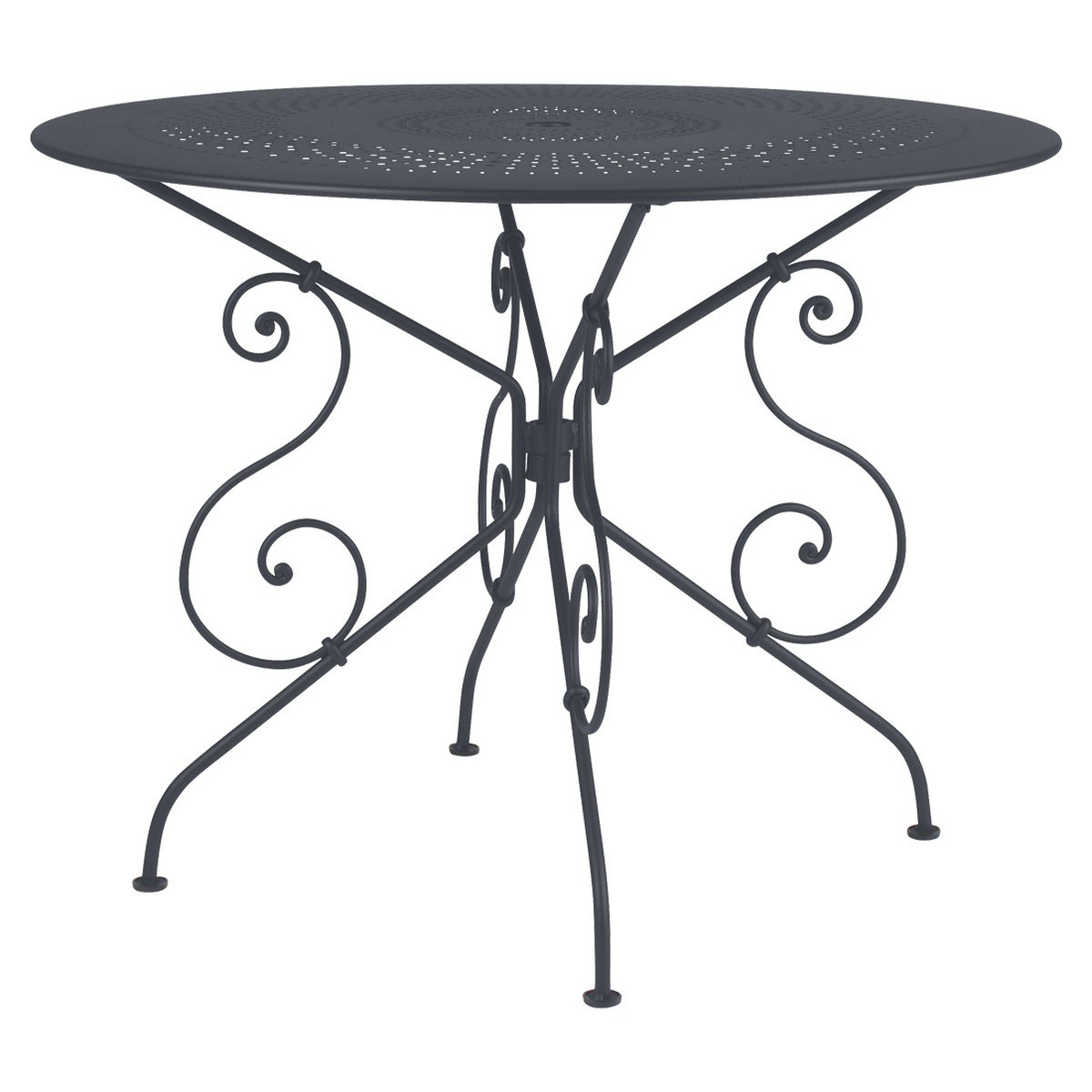 Fermob 1900 Table 1900 TP Noir de carbone L 96 x l 96 x H74cm Diam : 96