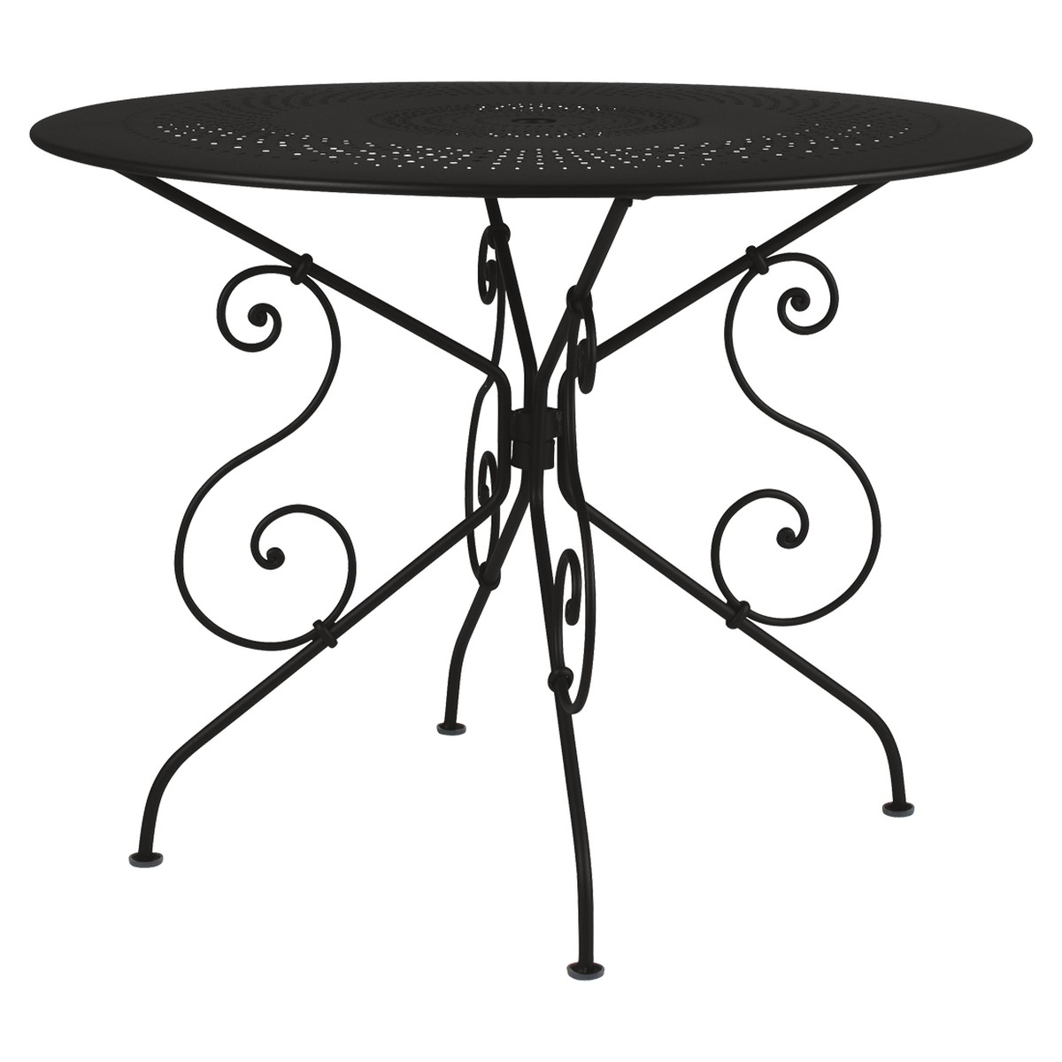 Fermob 1900 Table 1900 TP Noir charbon L 96 x l 96 x H74cm Diam : 96