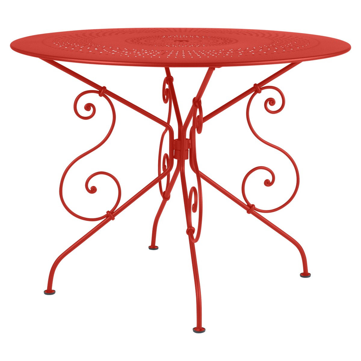 Fermob 1900 Table 1900 TP Rouge saumon L 96 x l 96 x H74cm Diam : 96