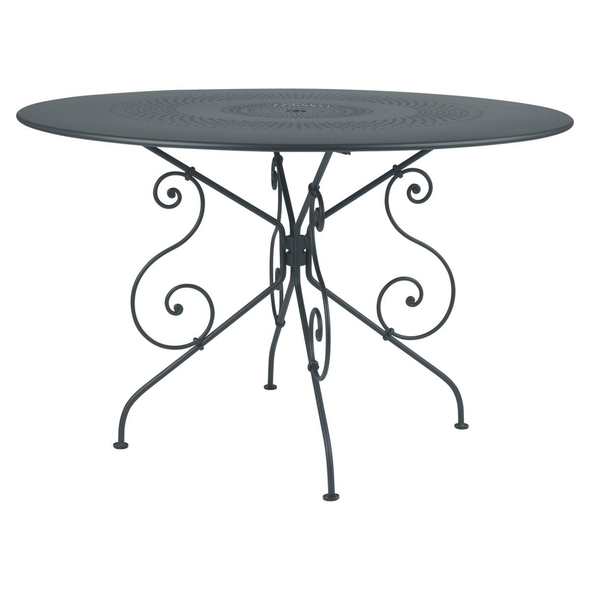 Fermob 1900 Table 1900 TP Gris fumée L 117 x l 117 x H74cm Diam : 117