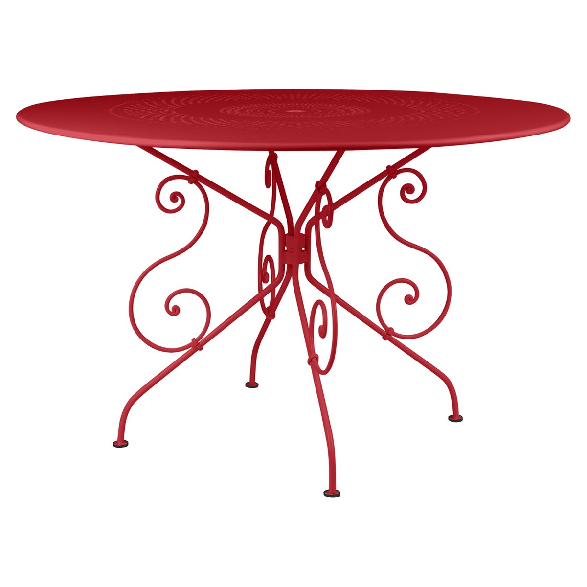 Fermob 1900 Table 1900 TP Rouge cerise L 117 x l 117 x H74cm Diam : 117