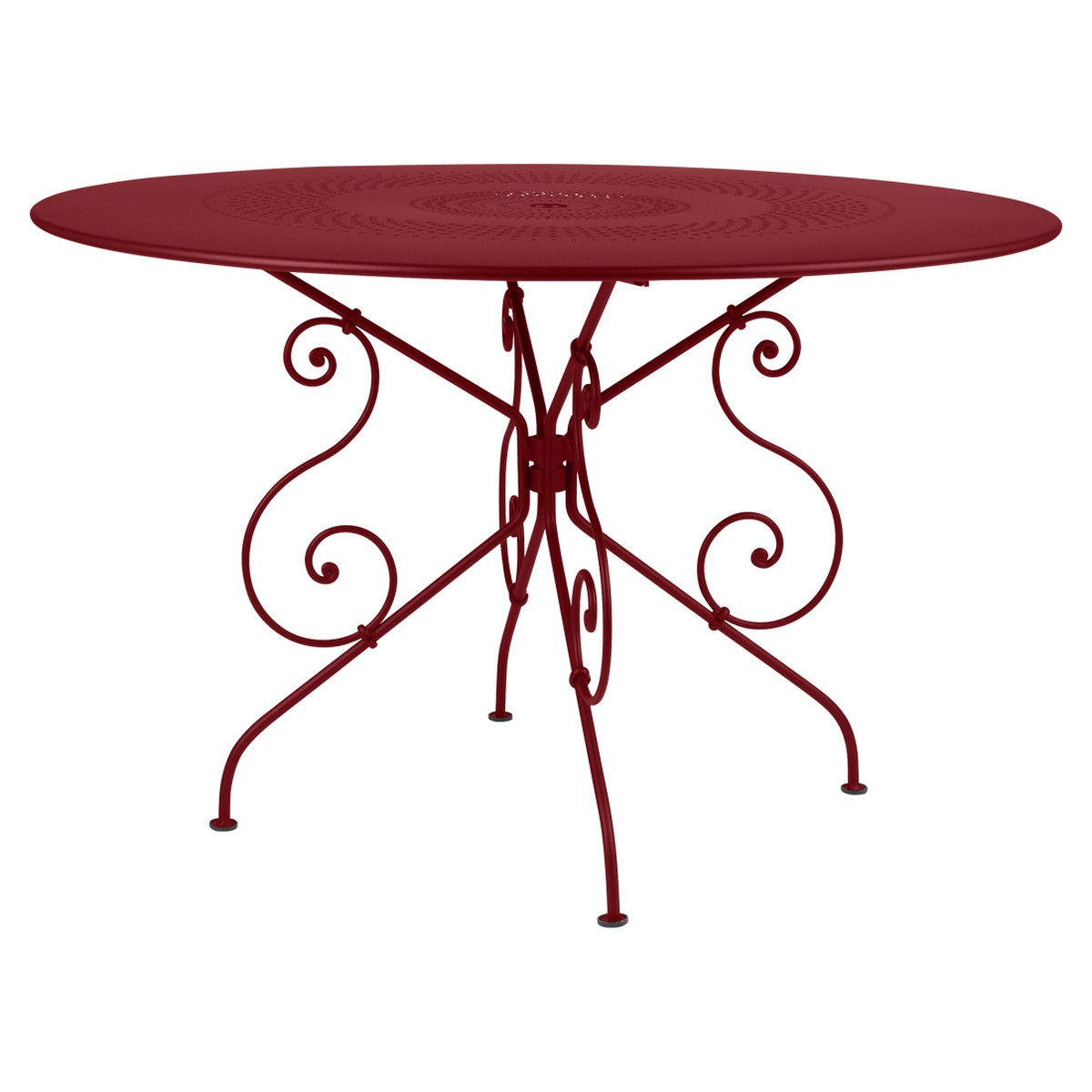 Fermob 1900 Table 1900 TP Rouge groseille L 117 x l 117 x H74cm Diam : 117