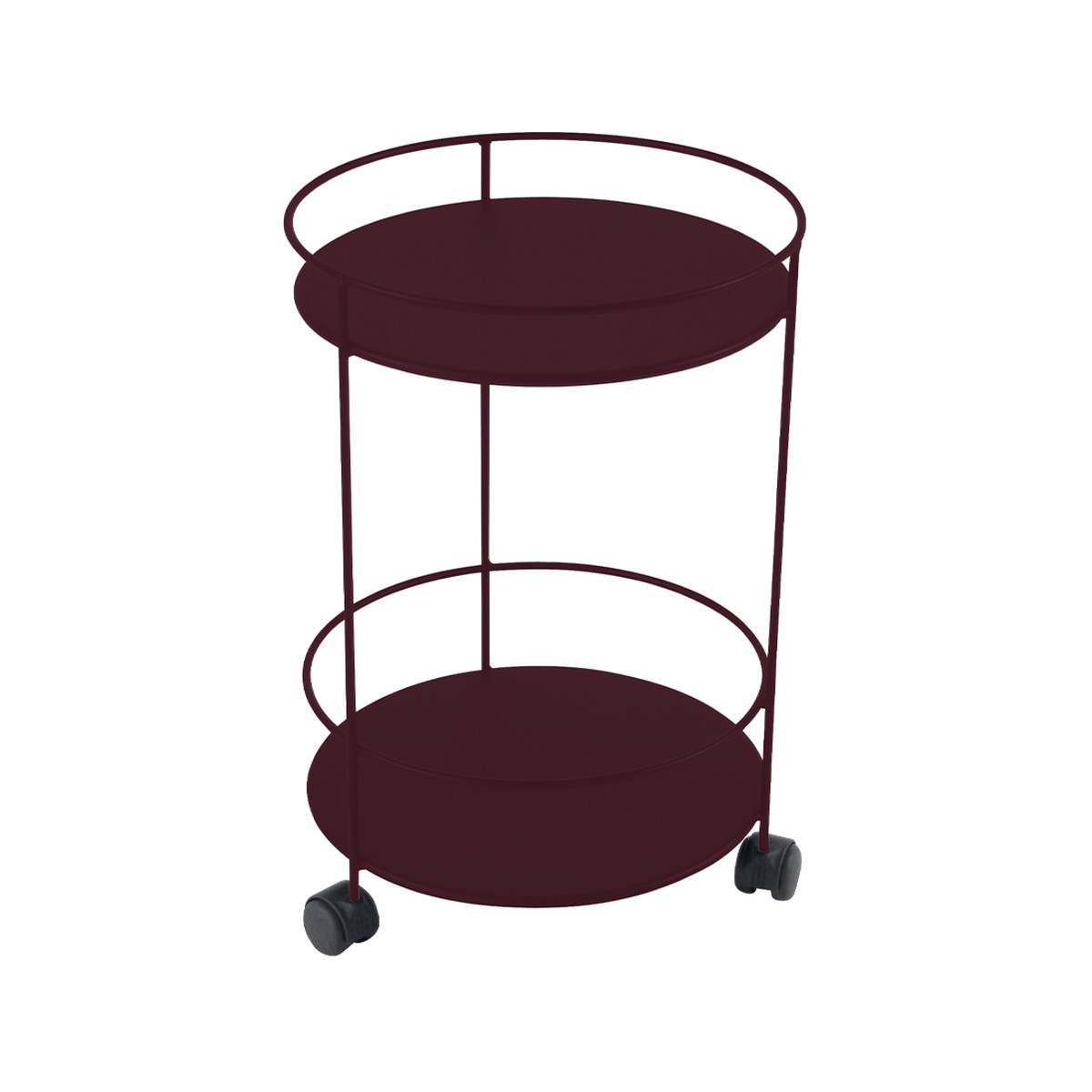 Fermob Guinguette Guéridon à roulettes Guinguette Rouge lie de vin L 40 x l 40 x H61cm Diam : 40