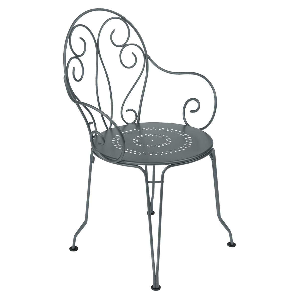 Fermob Montmartre Fauteuil de repas Montmartre Gris fumée L 48 x l 56 x H87cm Diam : 45