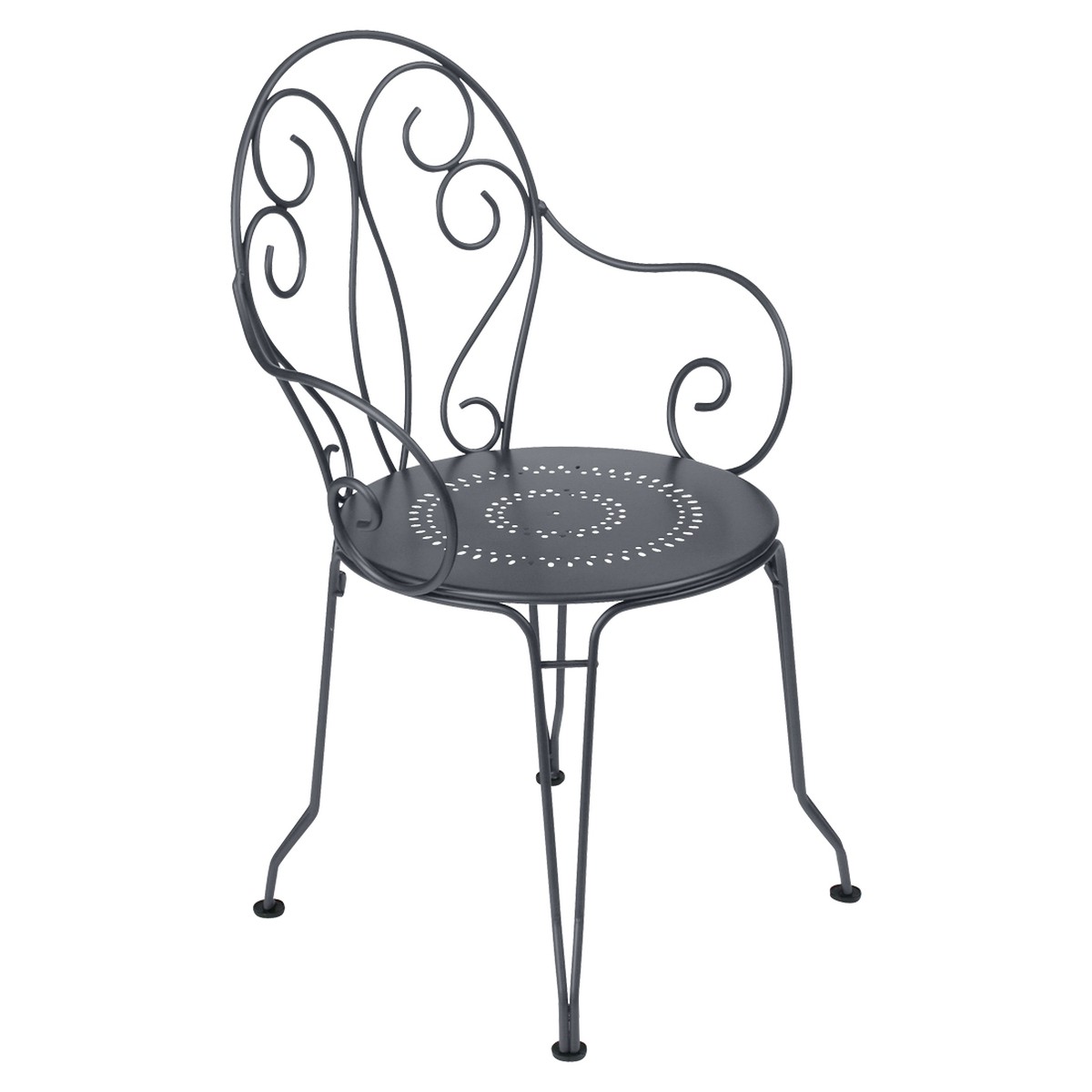 Fermob Montmartre Fauteuil de repas Montmartre Noir de carbone L 48 x l 56 x H87cm Diam : 45