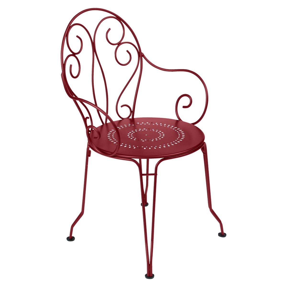 Fermob Montmartre Fauteuil de repas Montmartre Rouge groseille L 48 x l 56 x H87cm Diam : 45