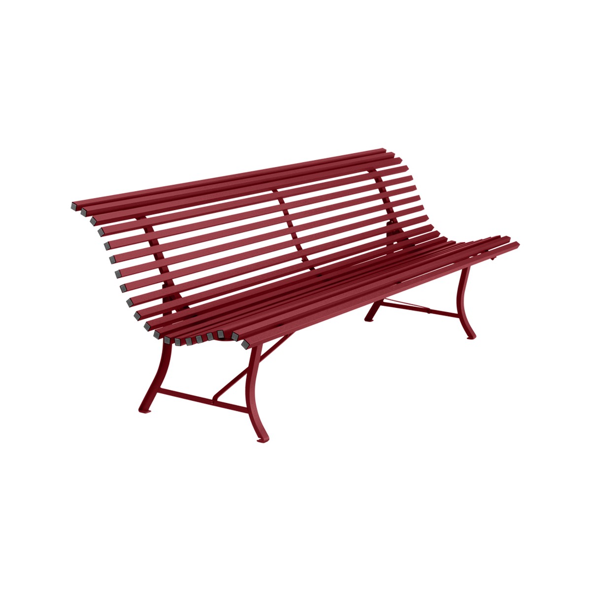 Fermob Louisiane Banc Louisiane métal Rouge groseille L 200 x l 158 x H80cm