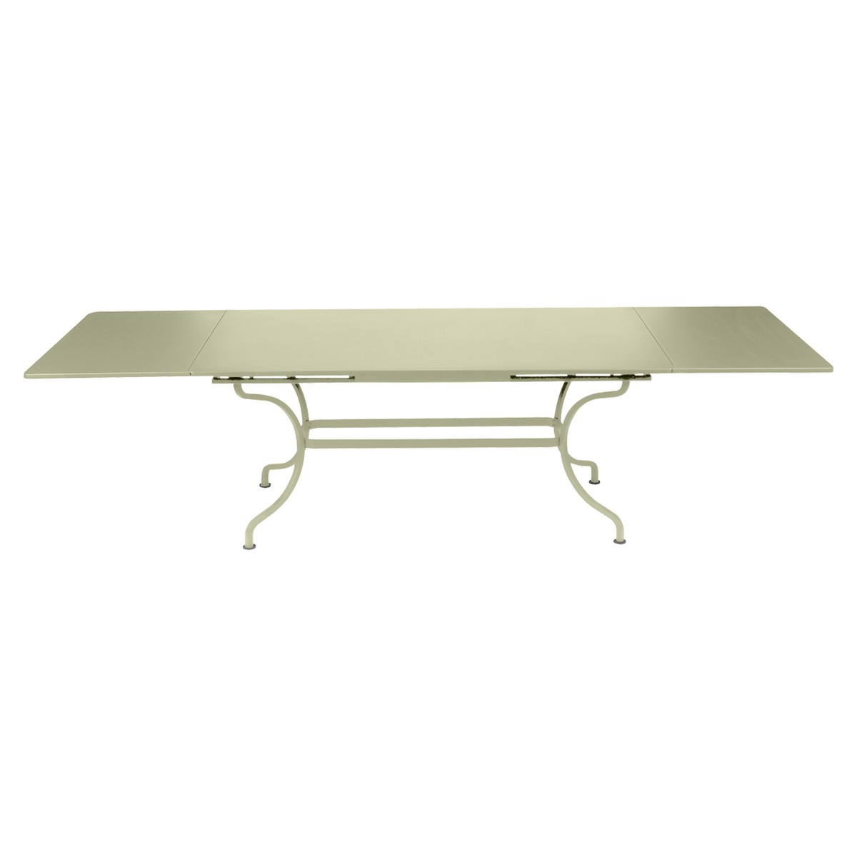 Fermob Romane Table Romane rectangulaire à allonges Vert tilleul L 300 x l 100 x H75cm