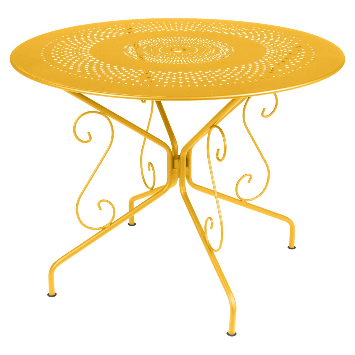 Fermob Montmartre Table Montmartre ronde Jaune miel L 96 x l 96 x H74cm Diam : 96